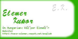 elemer kupor business card